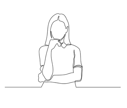 Symbolbild Das Bild zeigt eine Strichzeichnung einer Frau